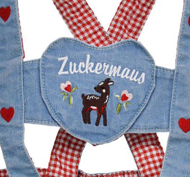 BONDI Baby Mädchen Jeans Latzshort "Zuckermaus" 86997 | Blue denim