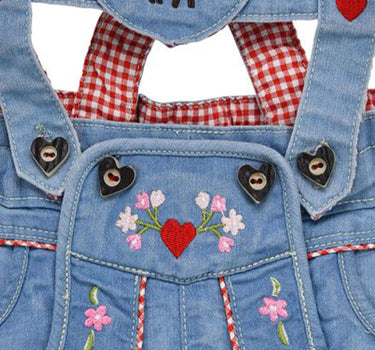 BONDI Baby Mädchen Jeans Latzshort "Zuckermaus" 86997 | Blue denim