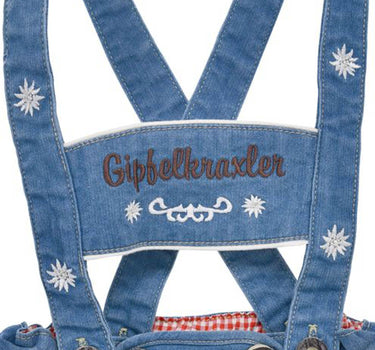 BONDI Baby Jungen Jeans Latzshort "Gipfelkraxler" 91845 | Blue denim