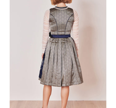 Krüger MADL Dirndl "Isi" mit Spitzenschürze 415367 | Blau 60cm