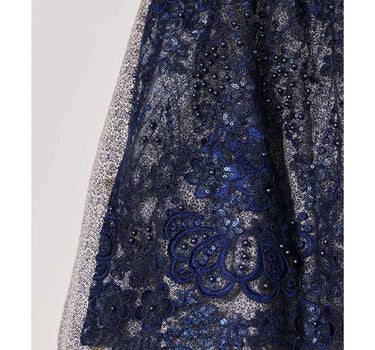 Krüger MADL Dirndl "Isi" mit Spitzenschürze 415367 | Blau 60cm