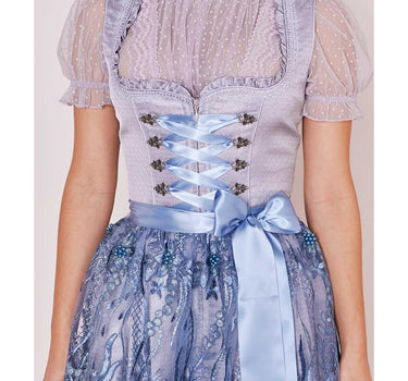 Krüger MADL Dirndl "Karlotta" mit Spitzenschürze 419067 | Hellblau 50cm