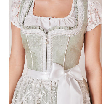 Krüger MADL Dirndl "Zephyra" mit Spitzenschürze 414267 | Hellgrün 50cm
