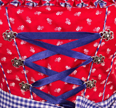 MADDOX Dirndl "Achensee" Traditionell | Rot Kobalt 55 cm