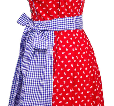 MADDOX Dirndl "Achensee" Traditionell | Rot Kobalt 55 cm