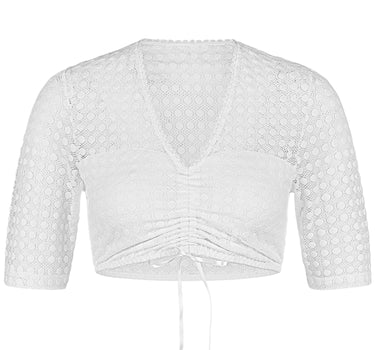 Nina von C. Spitzen Dirndlbluse "Karin" V-Ausschnitt 16463358 | Weiß