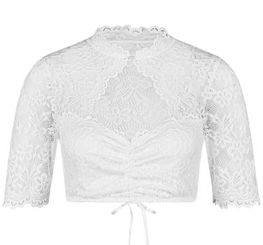 Nina von C. Spitzen Dirndlbluse "Sophie"  Lochausschnitt 16465326 | Weiß