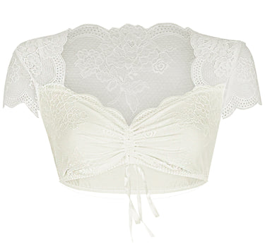 Nina von C. Spitzen Dirndlbluse "Rena" Flügelarm 16462718 | Champagner