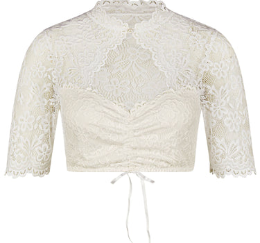 Nina von C. Spitzen Dirndlbluse "Sophie"  Lochausschnitt 16465326 | Champagner