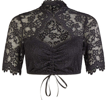 Nina von C. Spitzen Dirndlbluse "Sophie"  Lochausschnitt 16465326 | Schwarz