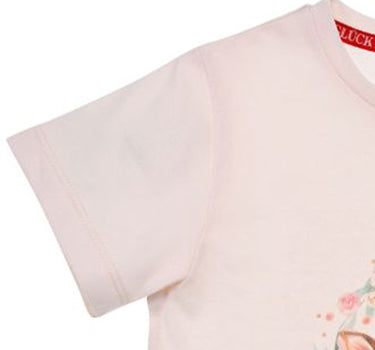 BONDI Mädchen T-Shirt "Alpenqueen" mit Hirschprint 26108 | Puder