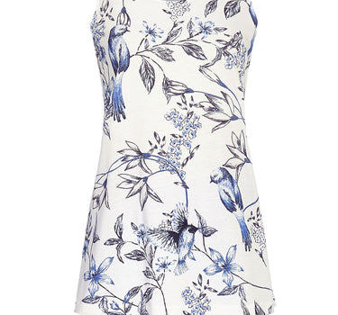 RINGELLA Damen Ärmelloser Pyjama "Flowers and Birds" 4261316 | Dark Navy
