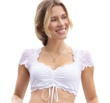 Nina von C. Spitzen Dirndlbluse "Valeska" Kurzarm 48462971 | Weiß
