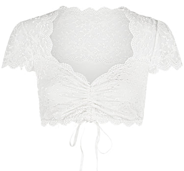 Nina von C. Spitzen Dirndlbluse "Valeska" Kurzarm 48462971 | Weiß