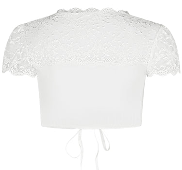 Nina von C. Spitzen Dirndlbluse "Valeska" Kurzarm 48462971 | Weiß