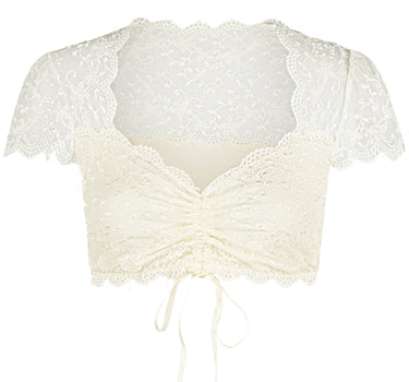 Nina von C. Spitzen Dirndlbluse "Valeska" Kurzarm 48462971 | Champagner