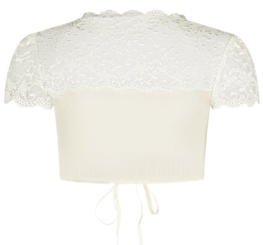 Nina von C. Spitzen Dirndlbluse "Valeska" Kurzarm 48462971 | Champagner