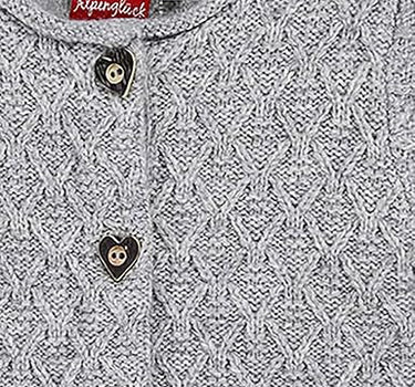 BONDI Mädchen Trachten Strickjacke "Alpenglück" 86852 | Grau