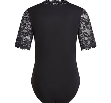 Nina von C. Halbarm Spitzenbody "Hanna" mit V-Ausschnitt 83580326 | Schwarz