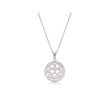 LUISIA Edelstahl Halskette 50+5 cm Silber | Kleeblatt mit Zirkonia