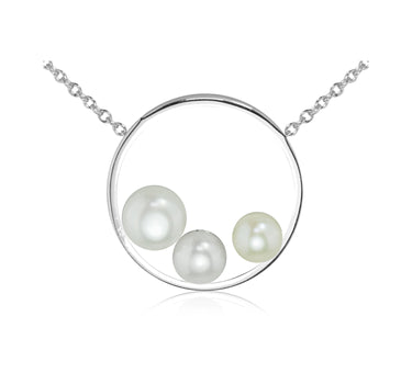 LUISIA Halskette "Ring mit Perlen" 67029 | 925 Silber (50 cm Länge)