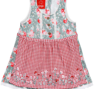 BONDI Baby Mädchen Dirndl "Blumenallover" 86846 | Grün Rot