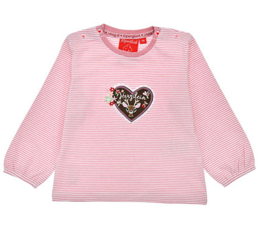 BONDI Mädchen Langarmshirt "Herzilein"  86980 | Stripe Old Rose/White