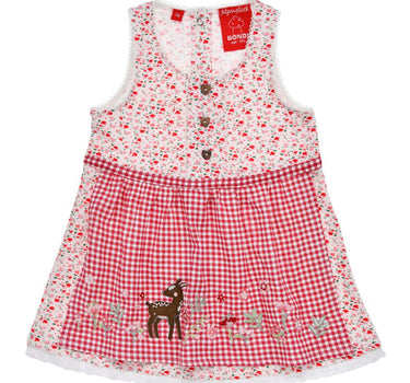 BONDI Baby Mädchen Dirndl Kleid "Rehkitz" 86987 | Heart Allover Rosa