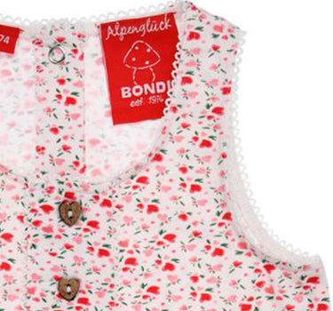 BONDI Baby Mädchen Dirndl Kleid "Rehkitz" 86987 | Heart Allover Rosa