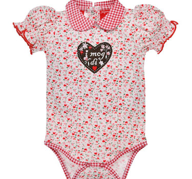 BONDI Baby Halbarm Body "I Mog Di" 86992 | Blumenalloverdruck