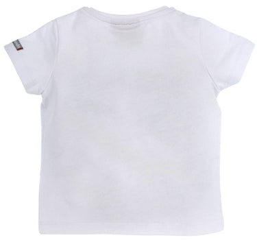 BONDI Baby Jungen Hosenträger T-Shirt "Lausbub" 91325 | Weiß Blau