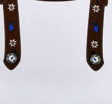 BONDI Baby Jungen Hosenträger T-Shirt "Lausbub" 91325 | Weiß Blau