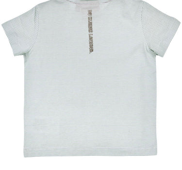 BONDI Jungen T-Shirt "Alpen" 91718 | Grün Weiß Gestreift
