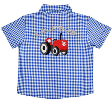 BONDI Jungen Hemd "Hirsch" 91720 | Blau Weiß kariert