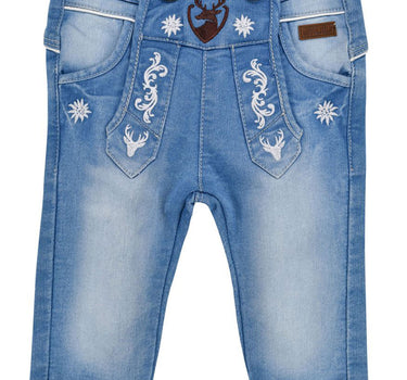 BONDI Lange Baby Jungen Jeans "Gipfelkraxler" 91725 | Blue denim