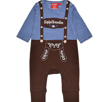 BONDI Baby Strampler "Gipfelkraxler" 91837 | Stripe blue grey