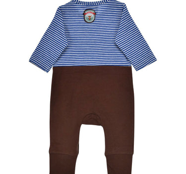 BONDI Baby Strampler "Gipfelkraxler" 91837 | Stripe blue grey