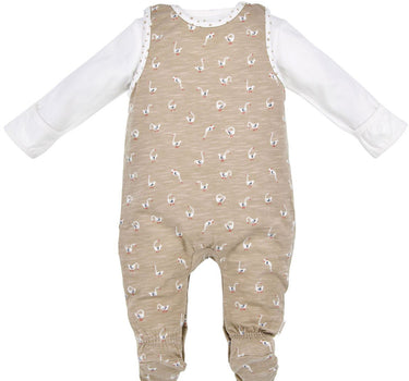 BONDI Baby Strampler "Gänschen" 93959 | gans allover Beige - Babystrampelanzug