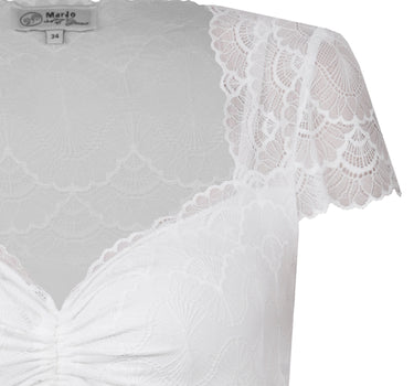 MarJo Dirndlbluse "Adelsdorf" Kurzarm | Offwhite