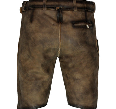 MADDOX Kurze Herren Lederhose "Altrei" mit Gürtel | Nappato Sand