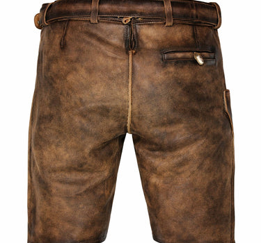 MADDOX Kurze Herren Lederhose "Altrei" mit Gürtel | Nappato Sand