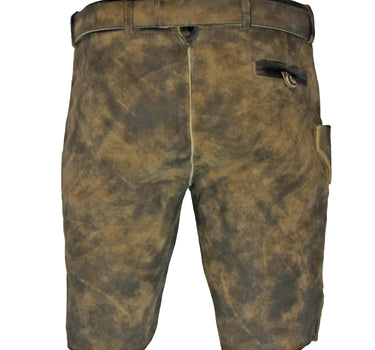 MADDOX Kurze Lederhose "Ammersee" mit Gürtel | Napatto Marmor