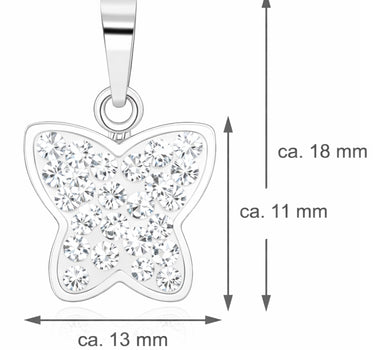 LUISIA® Kettenanhänger "Schmetterling" - Premium Kristalle - 925 Sterling Silber | Hellblau