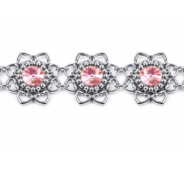 LUISIA® Armband "Leandra" mit Herzblüten und Premium Kristallen | Light Rosé / Rose