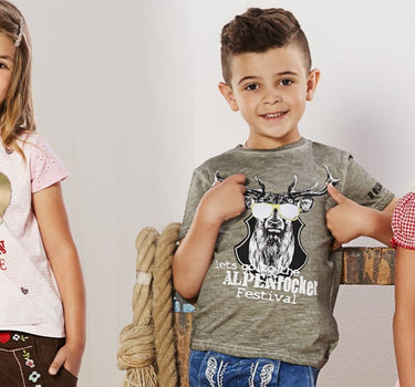 BONDI Mädchen T-Shirt "Spatzl" mit Reh-Motiv 26085 | Rosa Rot