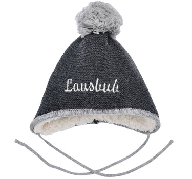 BONDI Baby Kleinkinder Strickmütze "Lausbub" 91584 | Anthra Melange