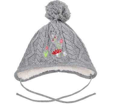 BONDI Baby Kleinkinder Strickmütze "Pilz" 86682 | Grey Melange