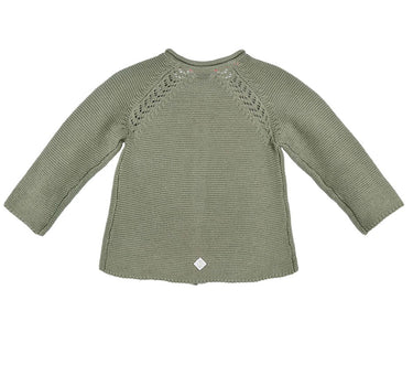 BONDI Baby Mädchen Strickjacke "Jungle" mit Stickereien 86604 | Olivgrün