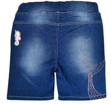 BONDI Baby Mädchen Jeansshort Bermuda "Marine Life" 86698 | Blue denim