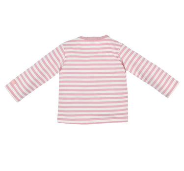 BONDI Baby Mädchen Langarmshirt "Eulenfamilie" 93731 | Stripe Rosewood / Offwhite